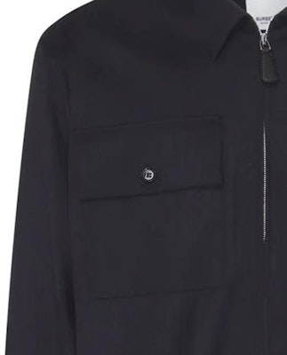 Burberry Solid Logo Zip-Up Navy Shirt 80709711 Details for Burberry Solid Logo Zip-Up Navy Shirt 80709711