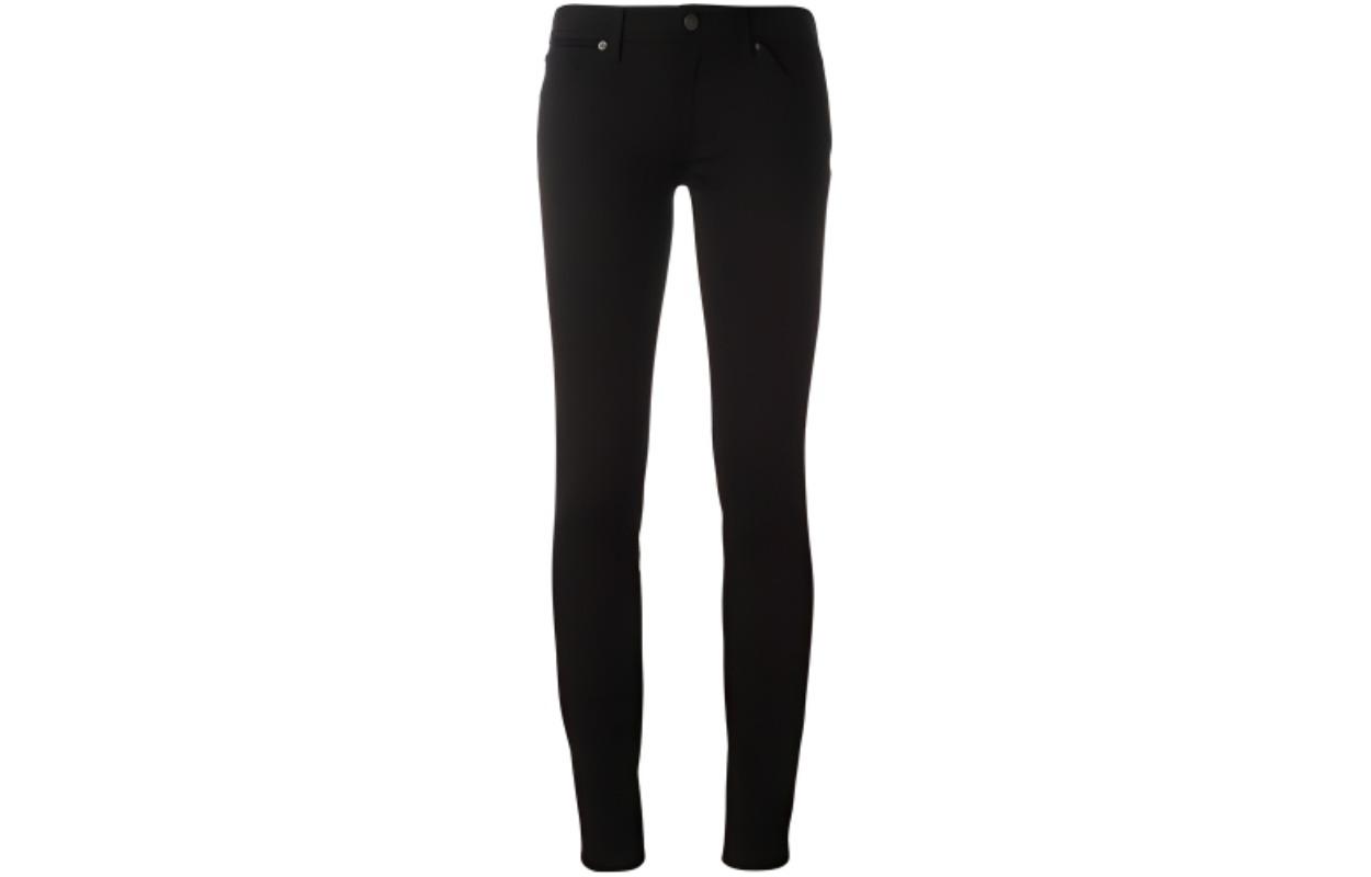 Order Burberry  Solid Low Waist Button Pocket Jeans Black 3946595