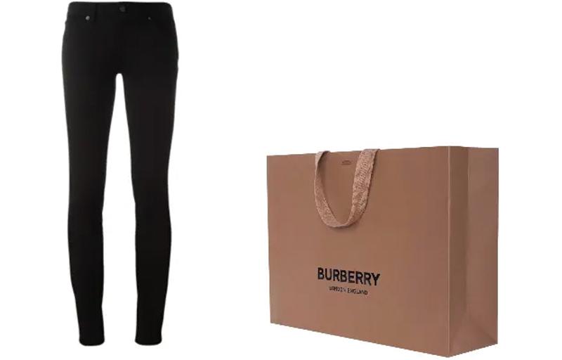 Lookbook Burberry  Solid Low Waist Button Pocket Jeans Black 3946595