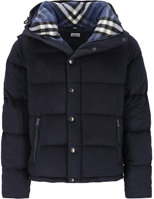 Burberry Jaket Puffer dengan Tudung Warna Biru Navy Solid Resleting Depan 80664851 Buy Burberry Jaket Puffer dengan Tudung Warna Biru Navy Solid Resleting Depan 80664851
