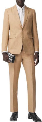 버버리 솔리드 플리츠 테일러드 팬츠 카키색 80384851 Lookbook 버버리 솔리드 플리츠 테일러드 팬츠 카키색 80384851