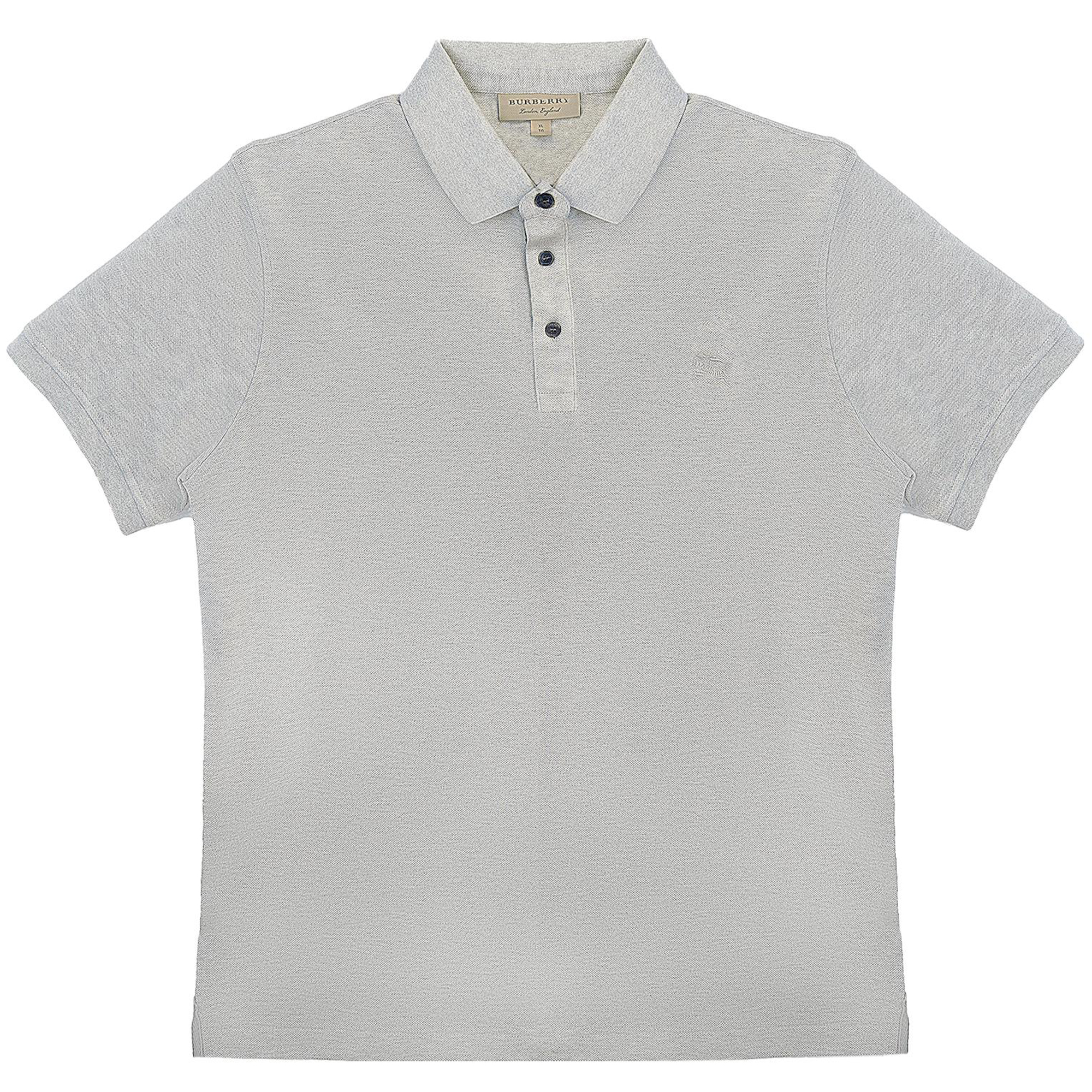 Burberry  Solid Pullover Polo Shirt in Gray. 80362751