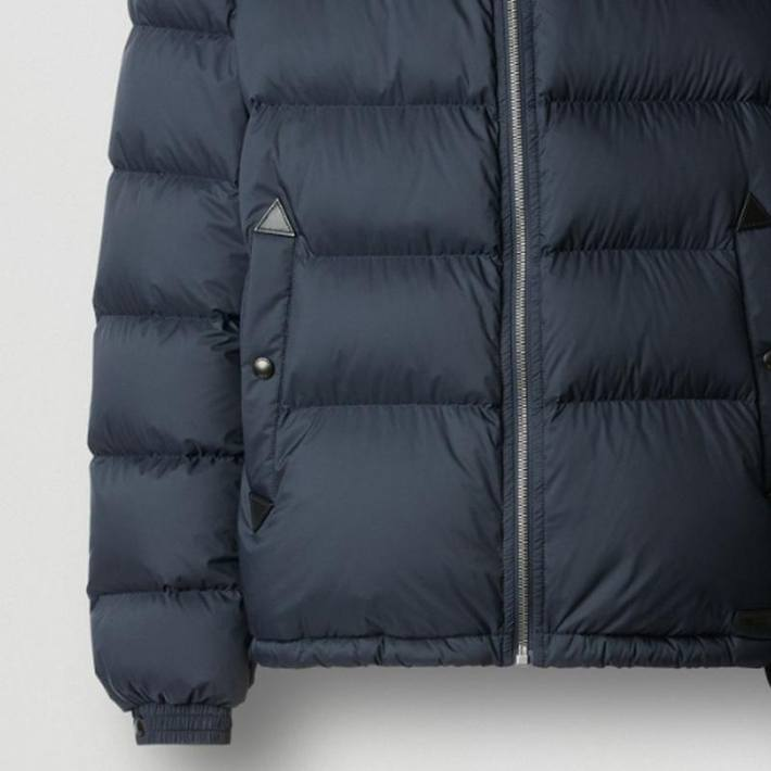 Burberry  Solid Quilted Zip-Up Drawstring Hooded Jacket - Dark Blue 80362101 圖 4