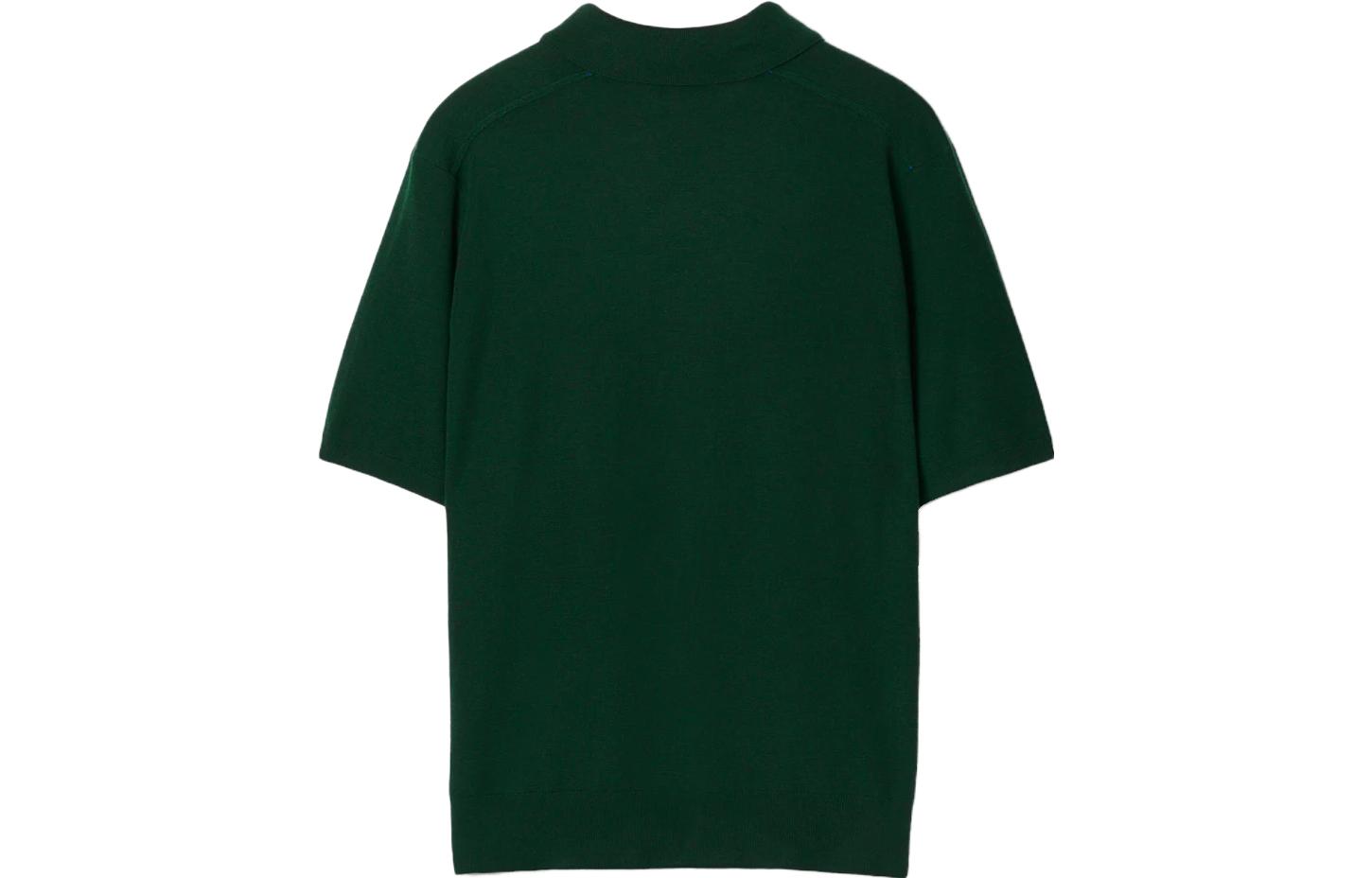 Lookbook Burberry  Solid Ribbed Knit Short Sleeve Polo Shirt Ivy Green. 80831821