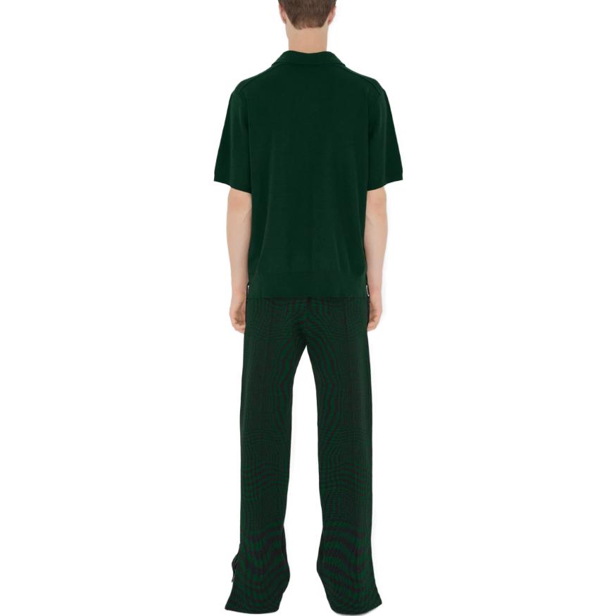 Purchase Burberry  Solid Ribbed Knit Short Sleeve Polo Shirt Ivy Green. 80831821