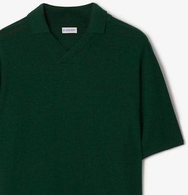 Burberry Solid Ribbed Knit Short Sleeve Polo Shirt Ivy Green. 80831821 Cheap Burberry Solid Ribbed Knit Short Sleeve Polo Shirt Ivy Green. 80831821