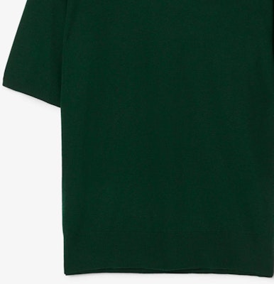 Burberry Solid Ribbed Knit Short Sleeve Polo Shirt Ivy Green. 80831821 1