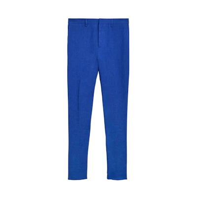 Burberry Solid Slim Fit Casual Pants Purple Blue 40688111