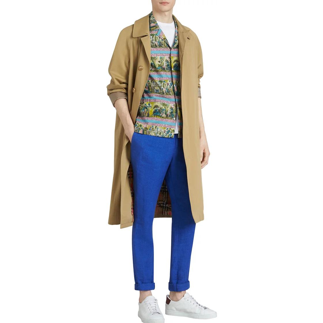 Burberry  Solid Slim Fit Casual Pants Purple Blue 40688111 圖 3