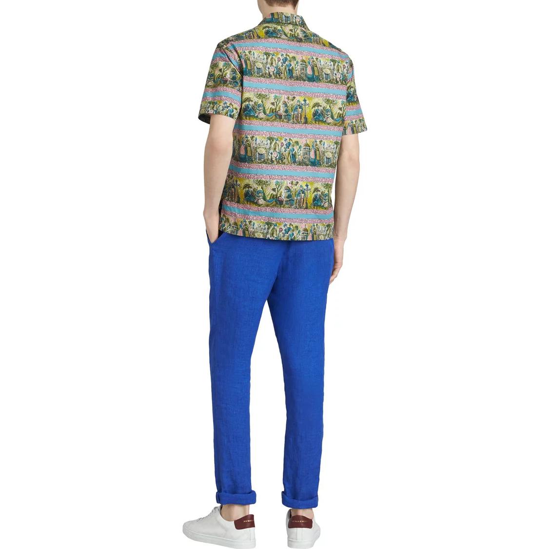 Burberry  Solid Slim Fit Casual Pants Purple Blue 40688111 圖 4