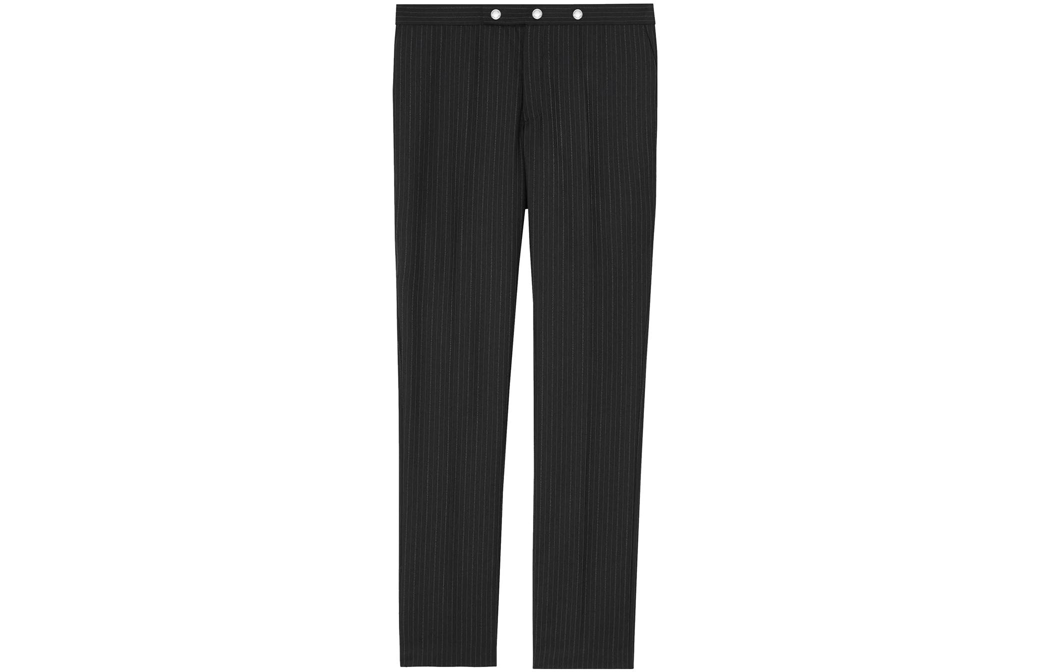 Burberry  Solid Stripe Slim Fit Casual Pants - Black. 80138371