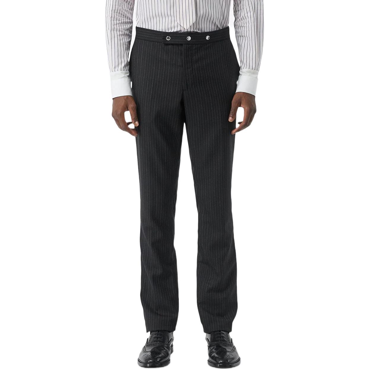 Purchase Pantalones Casuales Slim Fit de Rayas Sólidas Burberry - Negro. 80138371