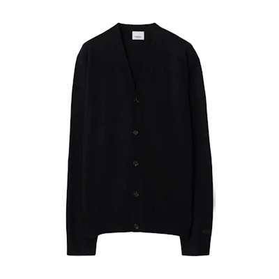 Burberry Solid V-Neck Single-Breasted Knit Cardigan Black 80911831