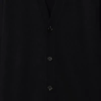 Shop Burberry Solid V-Neck Single-Breasted Knit Cardigan Black 80911831