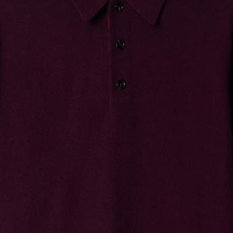 Burberry  Solid Wool Long-Sleeve Polo Shirt in Deep Burgundy. 80926421 圖 5
