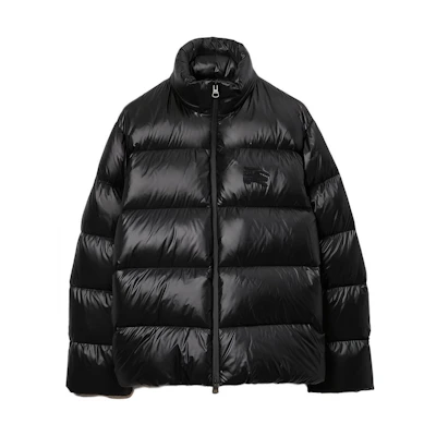 Burberry Solid Zip-Up Stand Collar Jacket in Black. 80713711