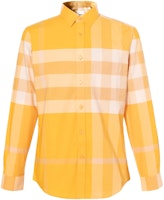 Burberry SS23 Check Single-Breasted Long Sleeve Shirt Marigold Yellow 80659741 Burberry SS23 Check Single-Breasted Long Sleeve Shirt Marigold Yellow 80659741