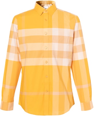 버버리 SS23 체크 싱글브레스티드 긴소매 셔츠 메리골드 옐로우 80659741 Order 버버리 SS23 체크 싱글브레스티드 긴소매 셔츠 메리골드 옐로우 80659741
