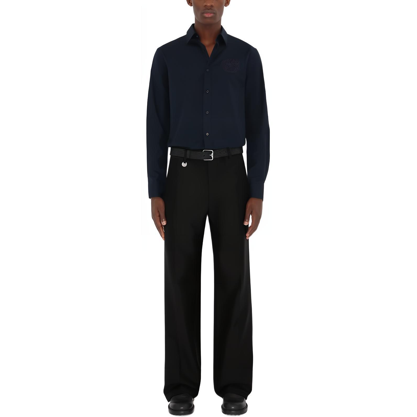 Burberry  Storm Grey Long Sleeve Polo Shirt with Equestrian Knight Logo. 80953341 圖 4