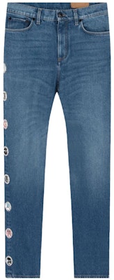 버버리 스트레이트 핏 청바지 블루 사이드 포켓 및 캡 장식. 45590601 Order 버버리 스트레이트 핏 청바지 블루 사이드 포켓 및 캡 장식. 45590601