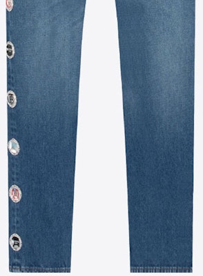 버버리 스트레이트 핏 청바지 블루 사이드 포켓 및 캡 장식. 45590601 Lookbook 버버리 스트레이트 핏 청바지 블루 사이드 포켓 및 캡 장식. 45590601