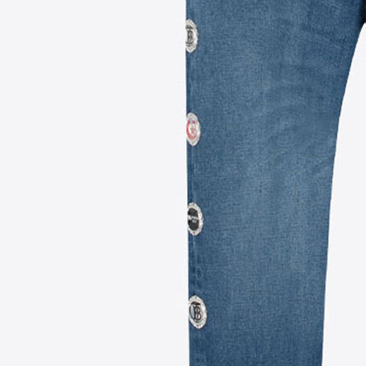Purchase 버버리 스트레이트 핏 청바지 블루 사이드 포켓 및 캡 장식. 45590601