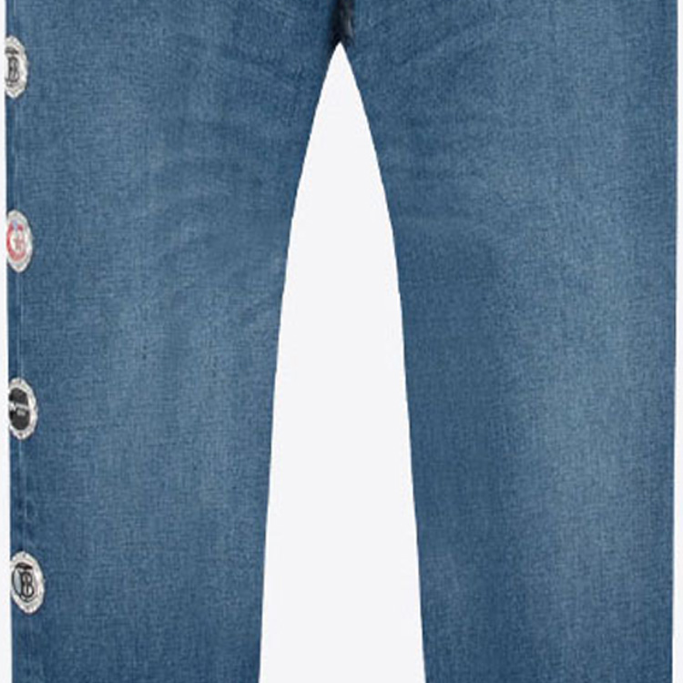 Details for 버버리 스트레이트 핏 청바지 블루 사이드 포켓 및 캡 장식. 45590601