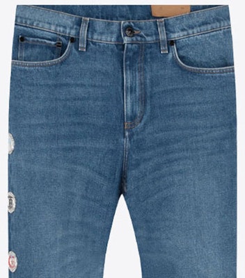 버버리 스트레이트 핏 청바지 블루 사이드 포켓 및 캡 장식. 45590601 Sizing 버버리 스트레이트 핏 청바지 블루 사이드 포켓 및 캡 장식. 45590601