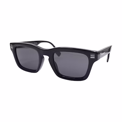 BURBERRY Stripe Square Sunglasses in Black/Dark Gray Stylish Urban Design. B4403-F-3001/87