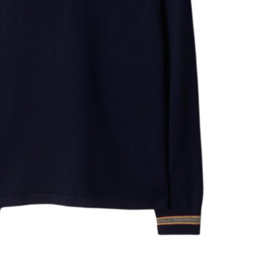 Burberry  Striped Button Straight Long-Sleeve Polo Shirt Navy Blue 80926401 圖 6