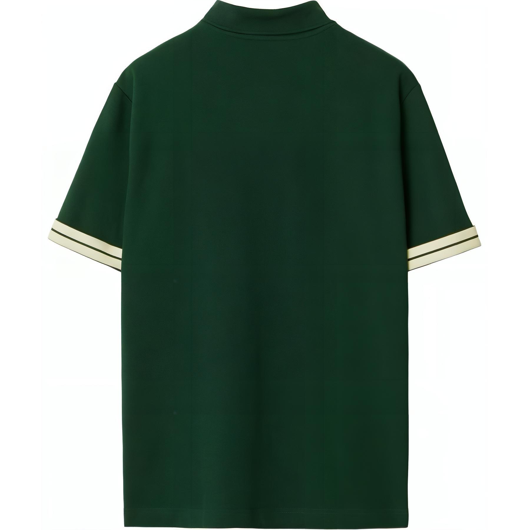 Lookbook 博柏利条纹休闲短袖POLO衫常春藤绿 80821261