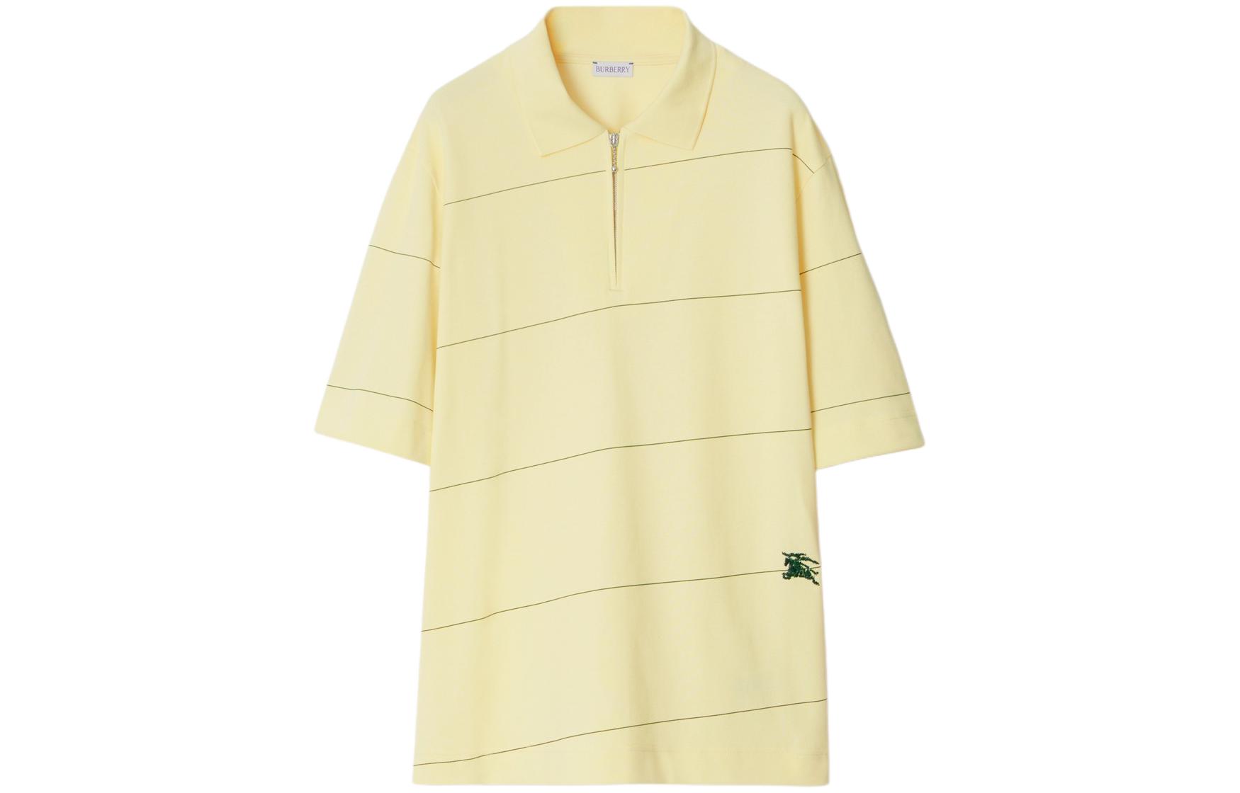 Burberry  Striped Embroidered Cotton Polo Shirt Yellow Short Sleeve. 80837191 圖 2