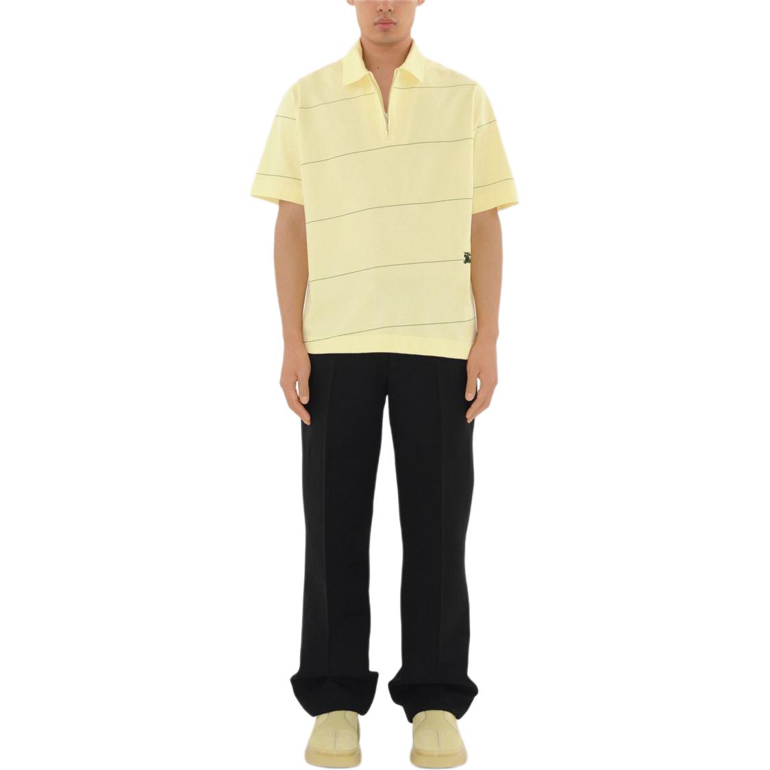 Burberry  Striped Embroidered Cotton Polo Shirt Yellow Short Sleeve. 80837191 圖 4
