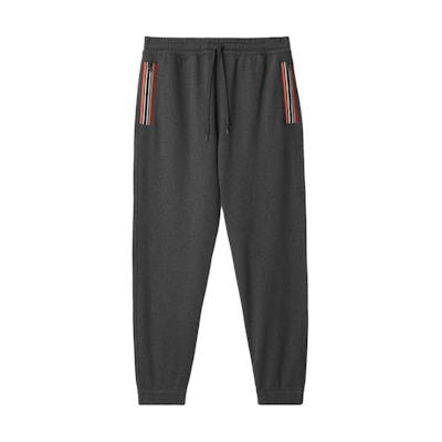 Burberry Striped Knit Jogger Pants with Drawstring in Dark Grey. 80878701
