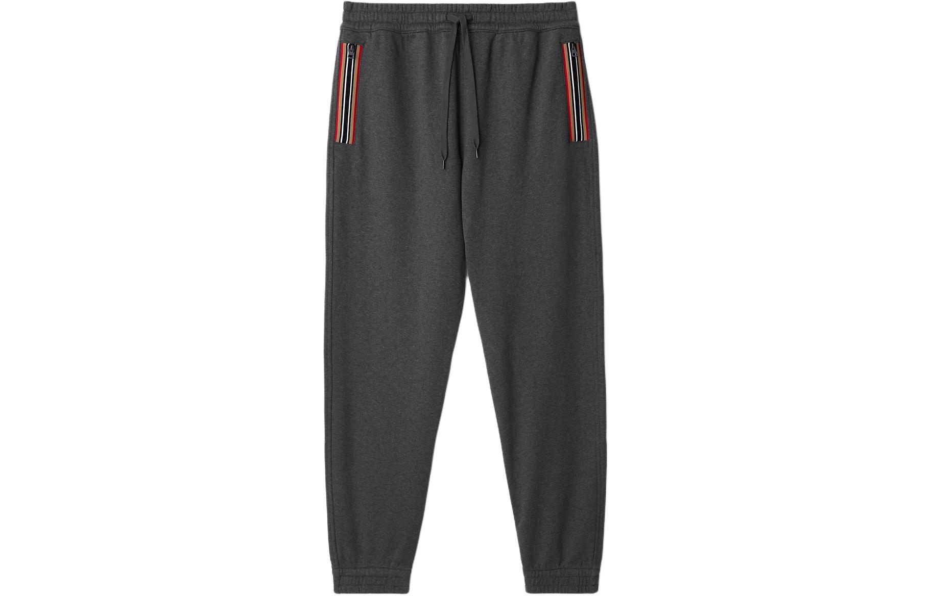Order Pantalones Jogger de Punto Rayado Burberry con Cordón en Gris Oscuro. 80878701