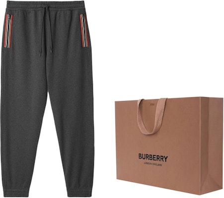Pantalones Jogger de Punto Rayado Burberry con Cordón en Gris Oscuro. 80878701 Shop Pantalones Jogger de Punto Rayado Burberry con Cordón en Gris Oscuro. 80878701