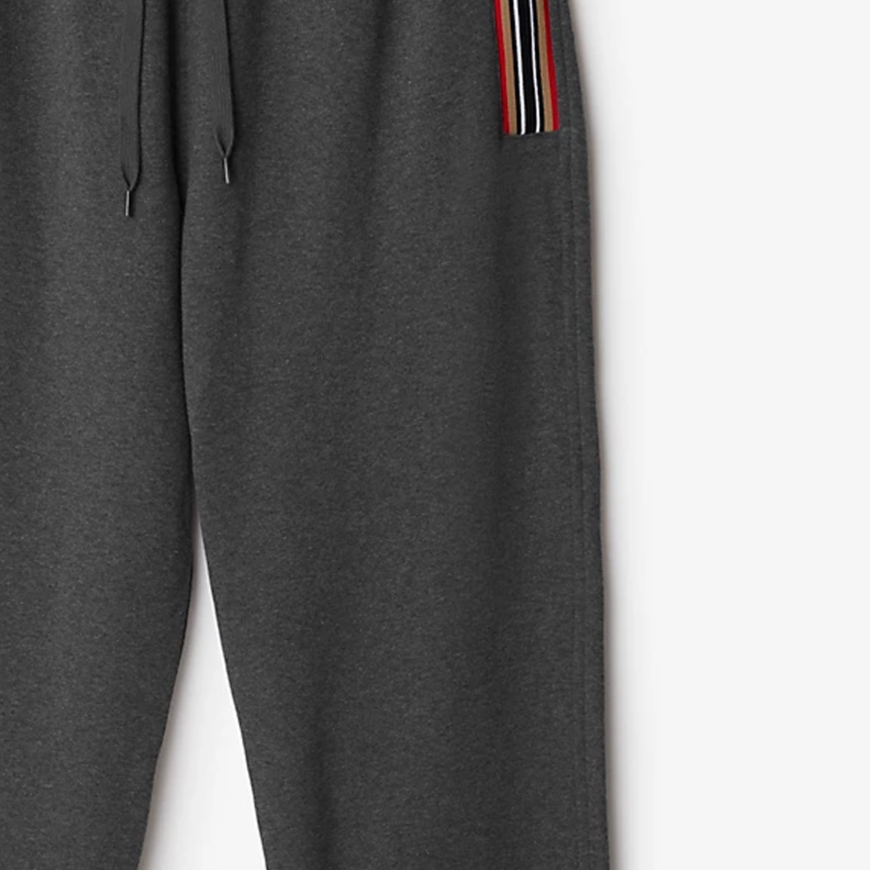 Purchase Pantalones Jogger de Punto Rayado Burberry con Cordón en Gris Oscuro. 80878701