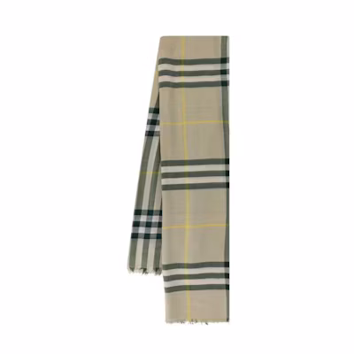 Burberry Striped Knit Scarf in Light Green 8080099B7311