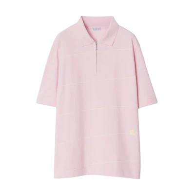 Burberry Striped Logo Embroidered Polo Shirt Dusty Pink. 80837161