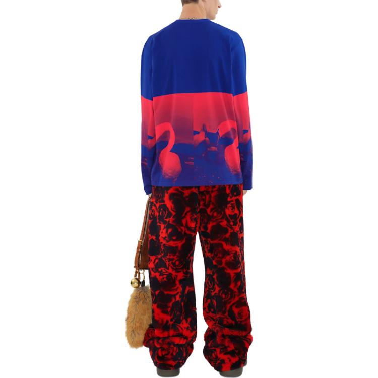 Shop バーバリー スワンプリント ロゴ刺繍 クルーネック 長袖スウェットシャツ 80773341