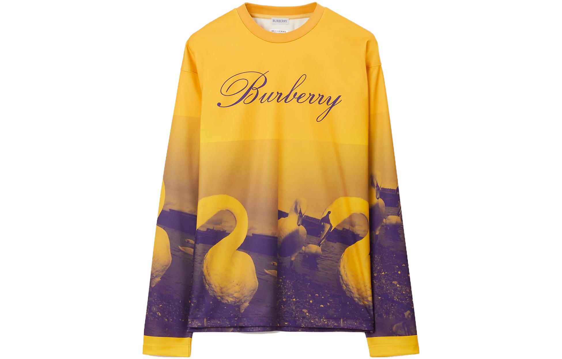 Details for バーバリー スワンプリント ロゴ刺繍 クルーネック 長袖スウェットシャツ 80773341