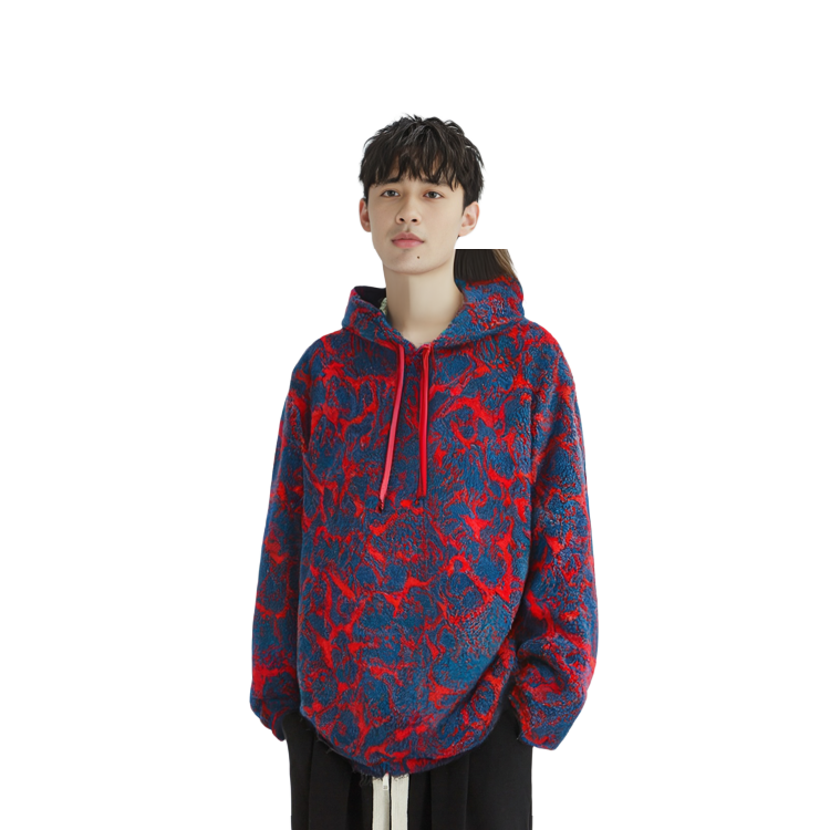 Shop Burberry 红色玫瑰印花全覆盖卫衣 80775211