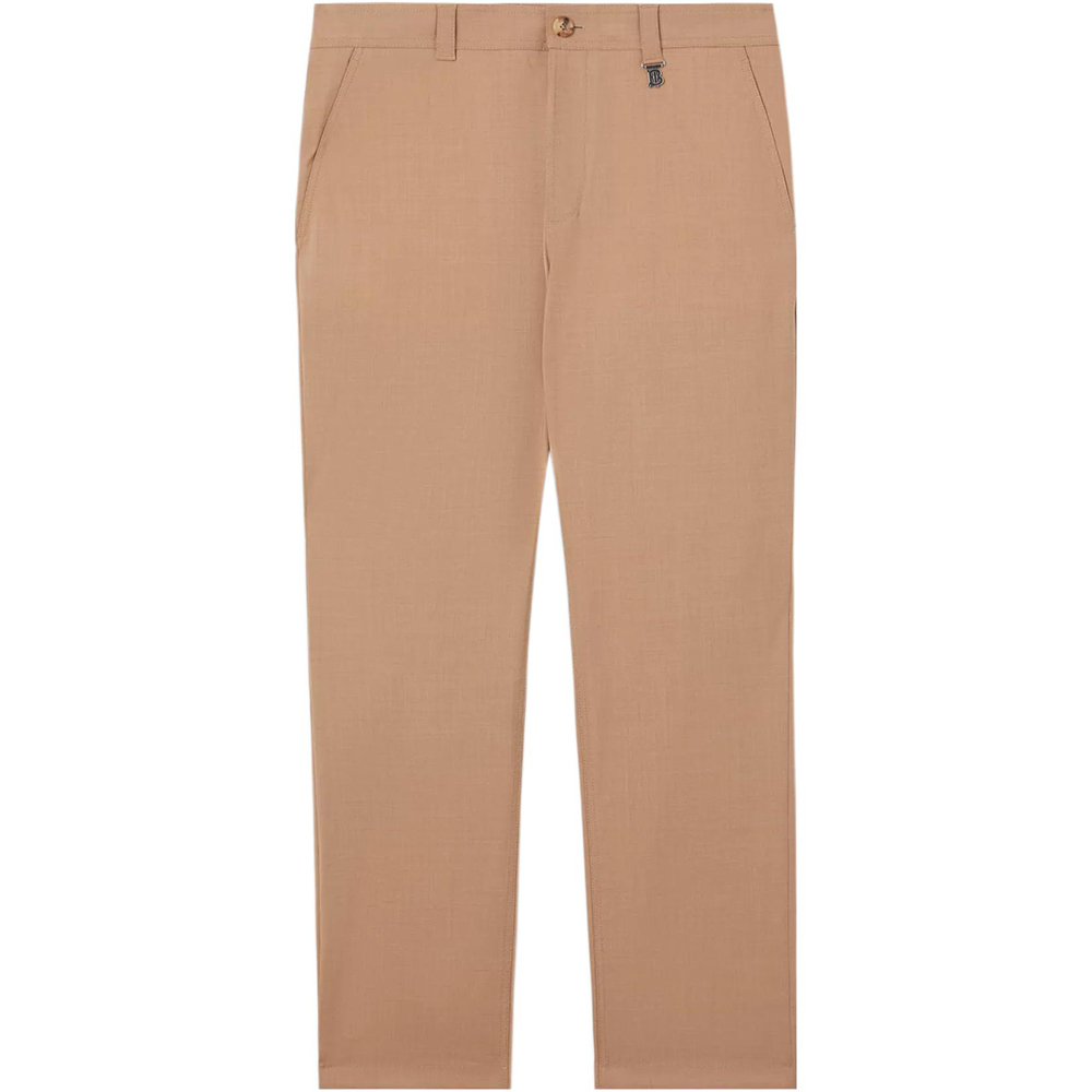 Burberry  Tailored Stretch Wool Trousers in Classic Sand Beige. 80513181