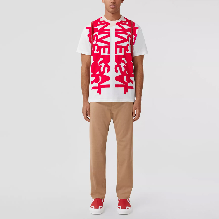 Lookbook Burberry Celana Panjang Wol Stretch Klasik Warna Pasir Beige. 80513181