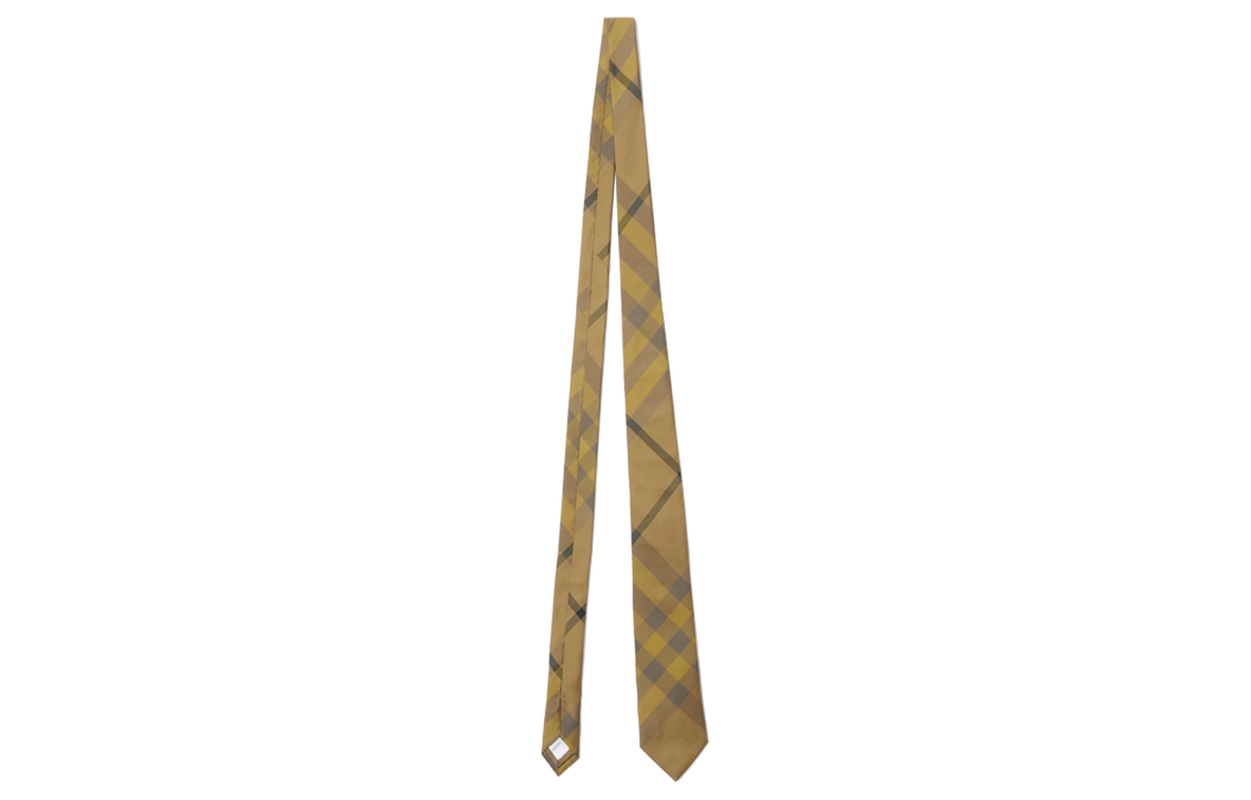 Burberry  Tie with Check Pattern in Yellow Brown. 80834901 圖 2