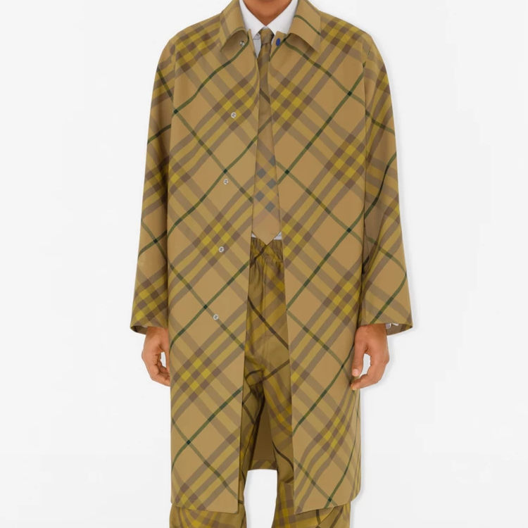 Burberry  Tie with Check Pattern in Yellow Brown. 80834901 圖 4