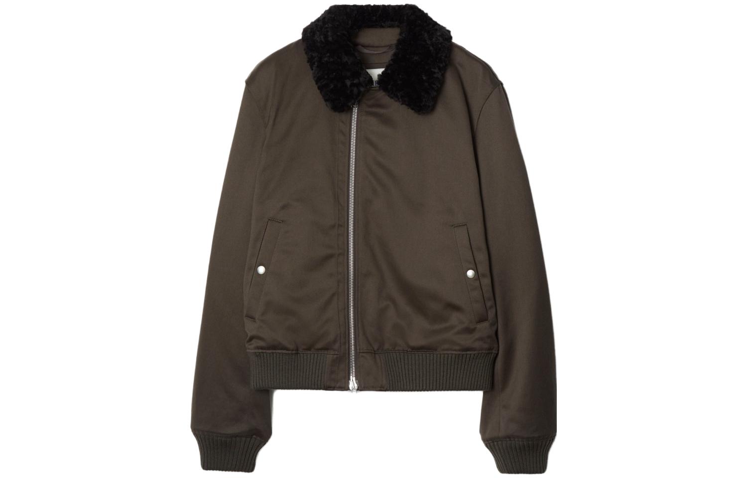 Burberry  Two-Tone Zip-Up Casual Jacket in Otter Brown. 80771371
