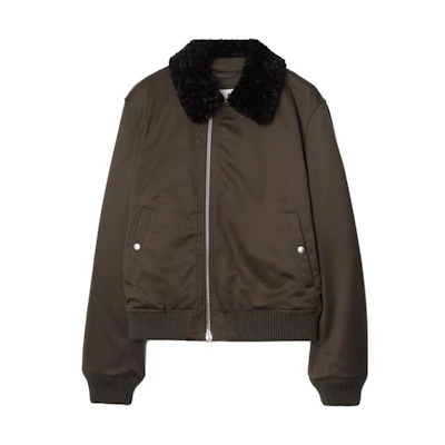Burberry Two-Tone Zip-Up Casual Jacket in Otter Brown. 80771371
