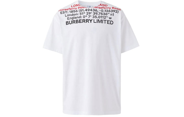 Burberry  White Alphabet Print Crew Neck Short Sleeve T-Shirt. 80483231 圖 2