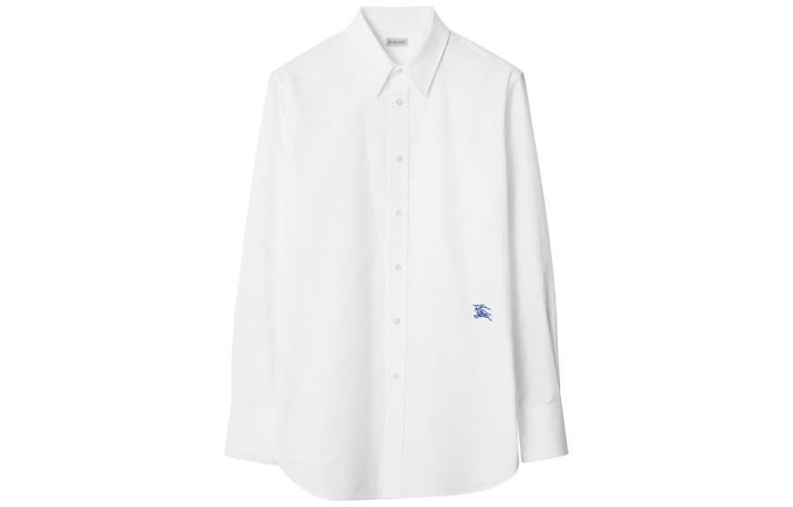 Burberry  White Casual Long Sleeve Shirt with Embroidered Pony Design 80790191 圖 2